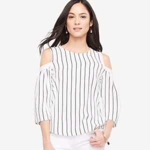 Ann Taylor Cold shoulder Striped shirt